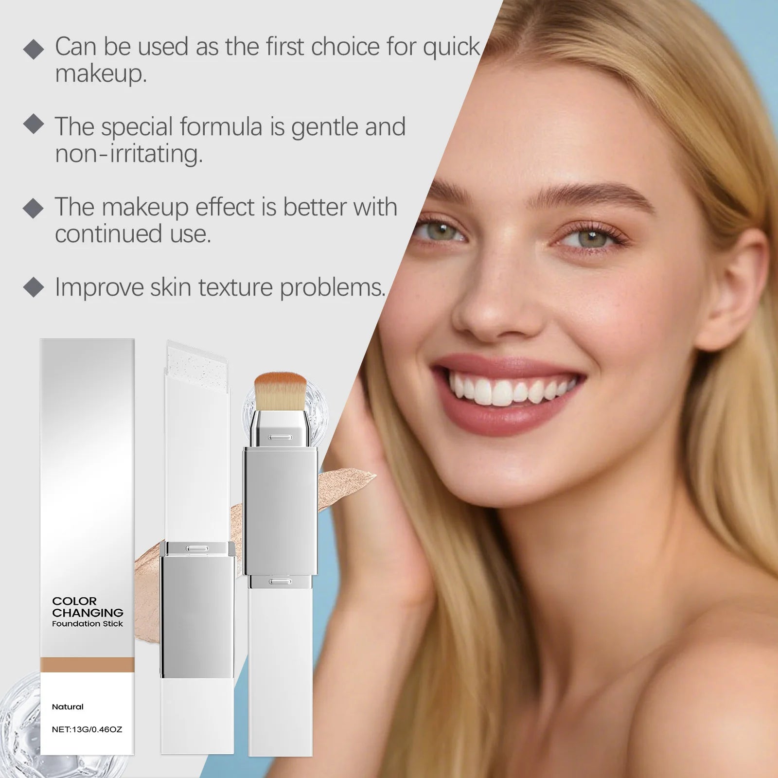 2-in-1 Color-Changing Foundation Stick – Concealer & Foundation in One