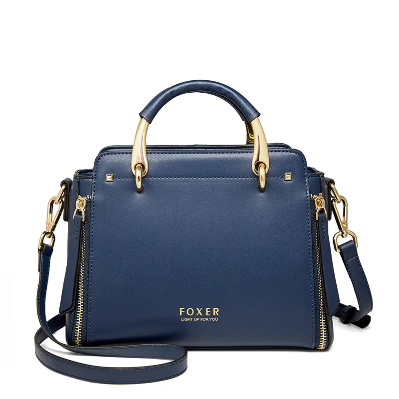 FOXER Split Leather Large Tote Bag 2026 – Elegant Luxury Crossbody Shoulder Purse