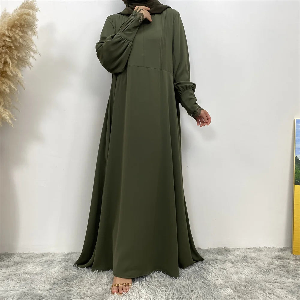 Elegant Dubai Abaya – Turkish Islamic Zipper Dress for Arab Women