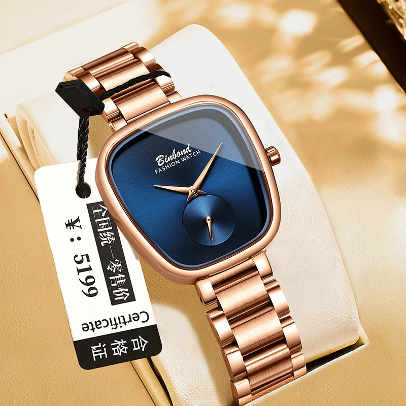 BINBOND Luxury Women's Watch – Simple Waterproof Stainless Steel Quartz