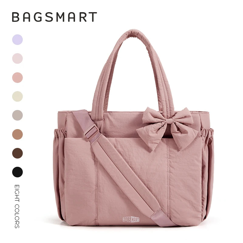 BAGSMART Large Capacity Tote Bag – Versatile Commuting Handbag with Multiple Pockets