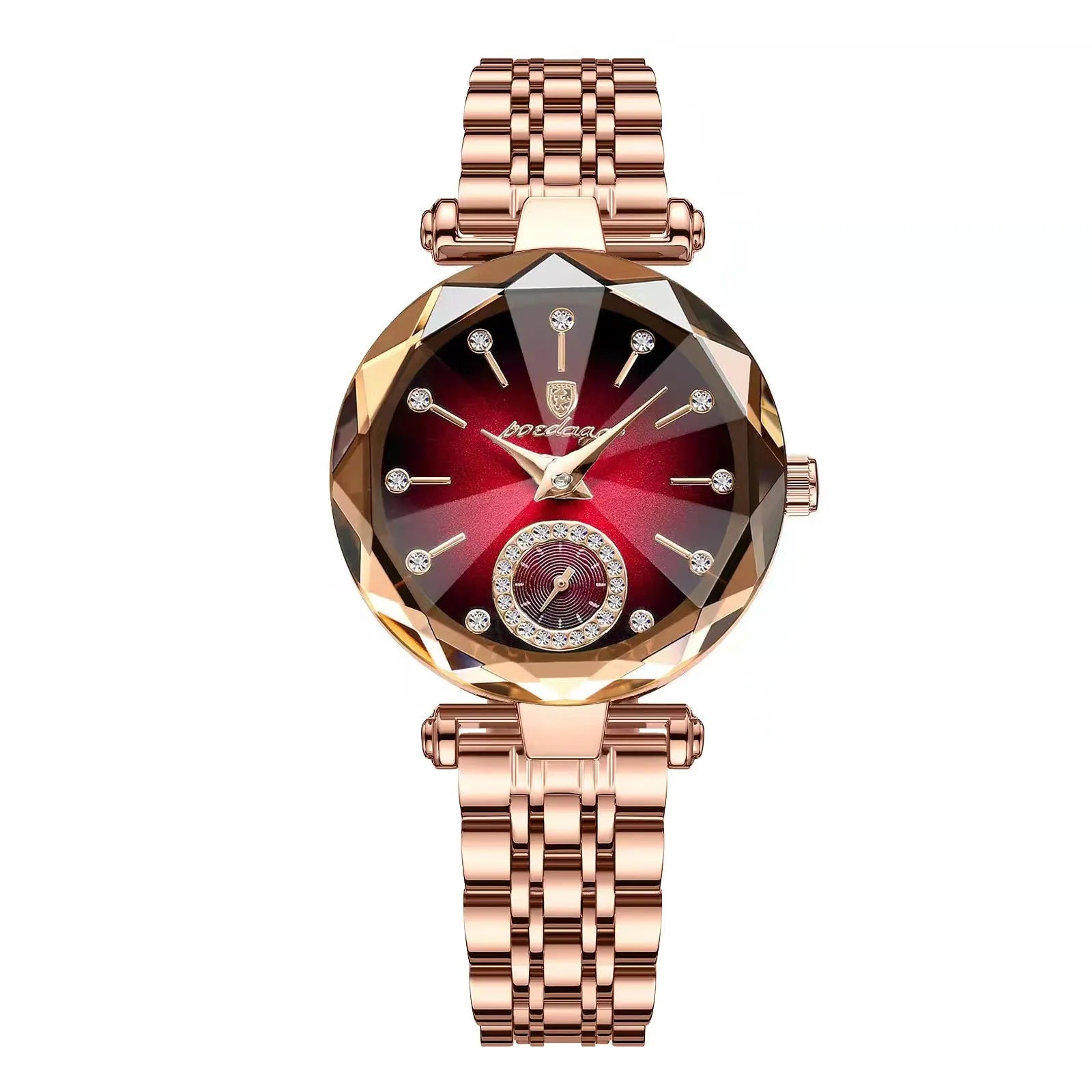 POEDAGAR Women's Luxury Diamond Watch – Elegant Quartz Timepiece