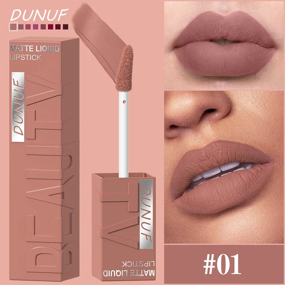 Women's Velvet Matte Lip Gloss – Long-Lasting Plumping Lipstick in Square Tube