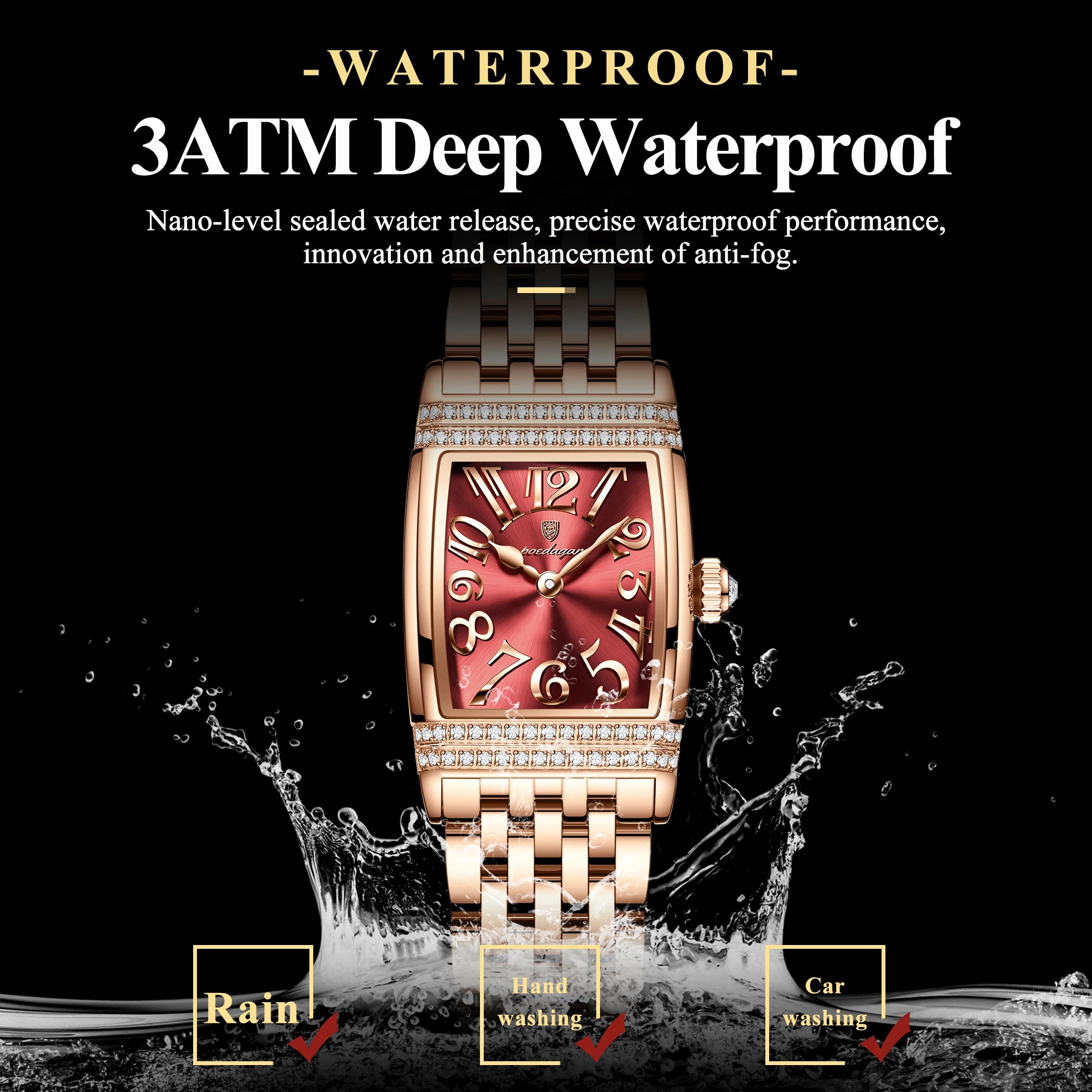 POEDAGAR Luxury Women's Watch – Sports Elegant Stainless Steel, Waterproof