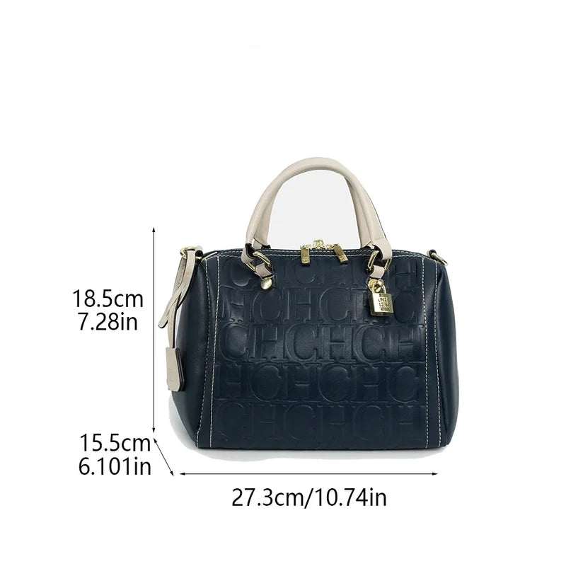 CH Lock Design PU Crossbody Bag – 2025 Trendy Designer Women's Handbag