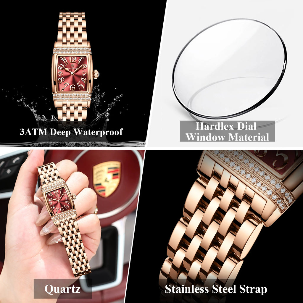 POEDAGAR Luxury Women's Watch – Sports Elegant Stainless Steel, Waterproof