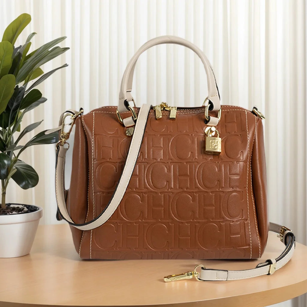 CH Lock Design PU Crossbody Bag – 2025 Trendy Designer Women's Handbag