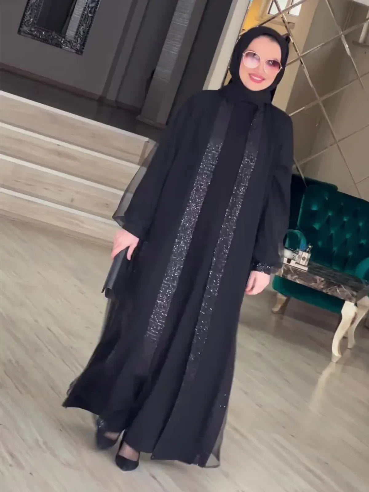 Muslim Modest Jalabiya Dress – Eid Ramadan Kaftan Cardigan Robe 2024