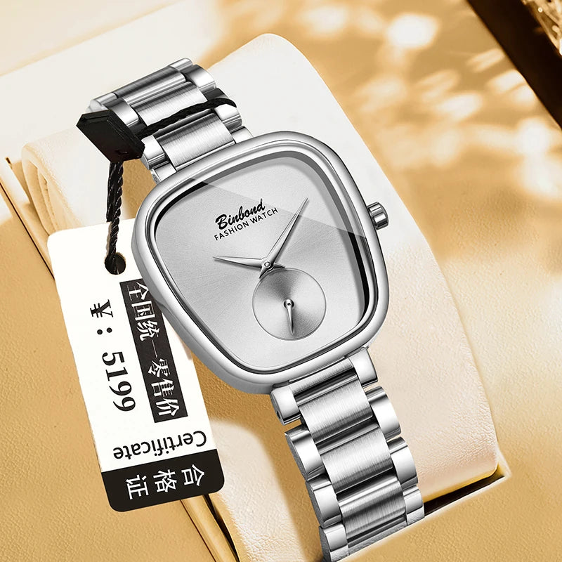 BINBOND Luxury Women's Watch – Simple Waterproof Stainless Steel Quartz