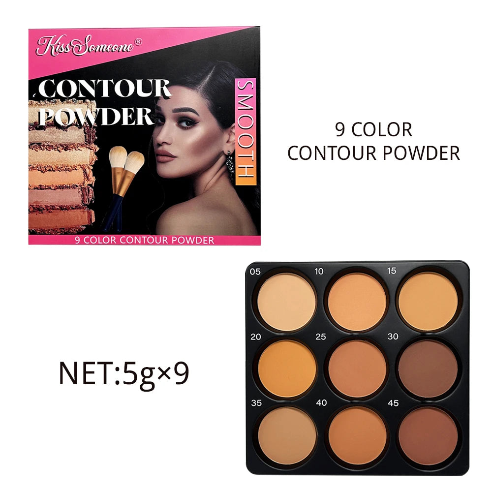 9-Colour Powder Contour Palette – Professional Matte Contouring Makeup Kit