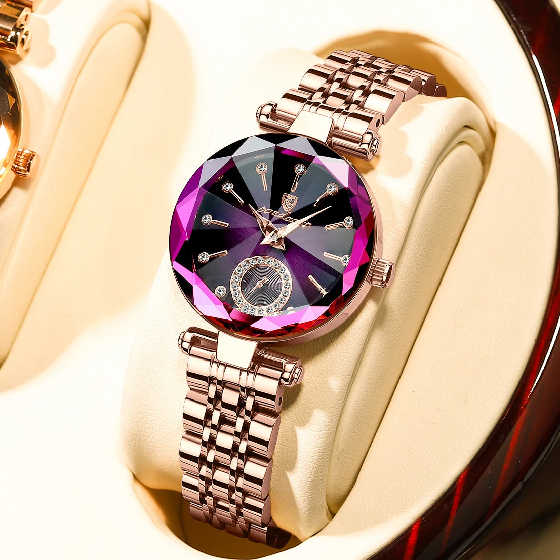 POEDAGAR Women's Luxury Diamond Watch – Elegant Quartz Timepiece