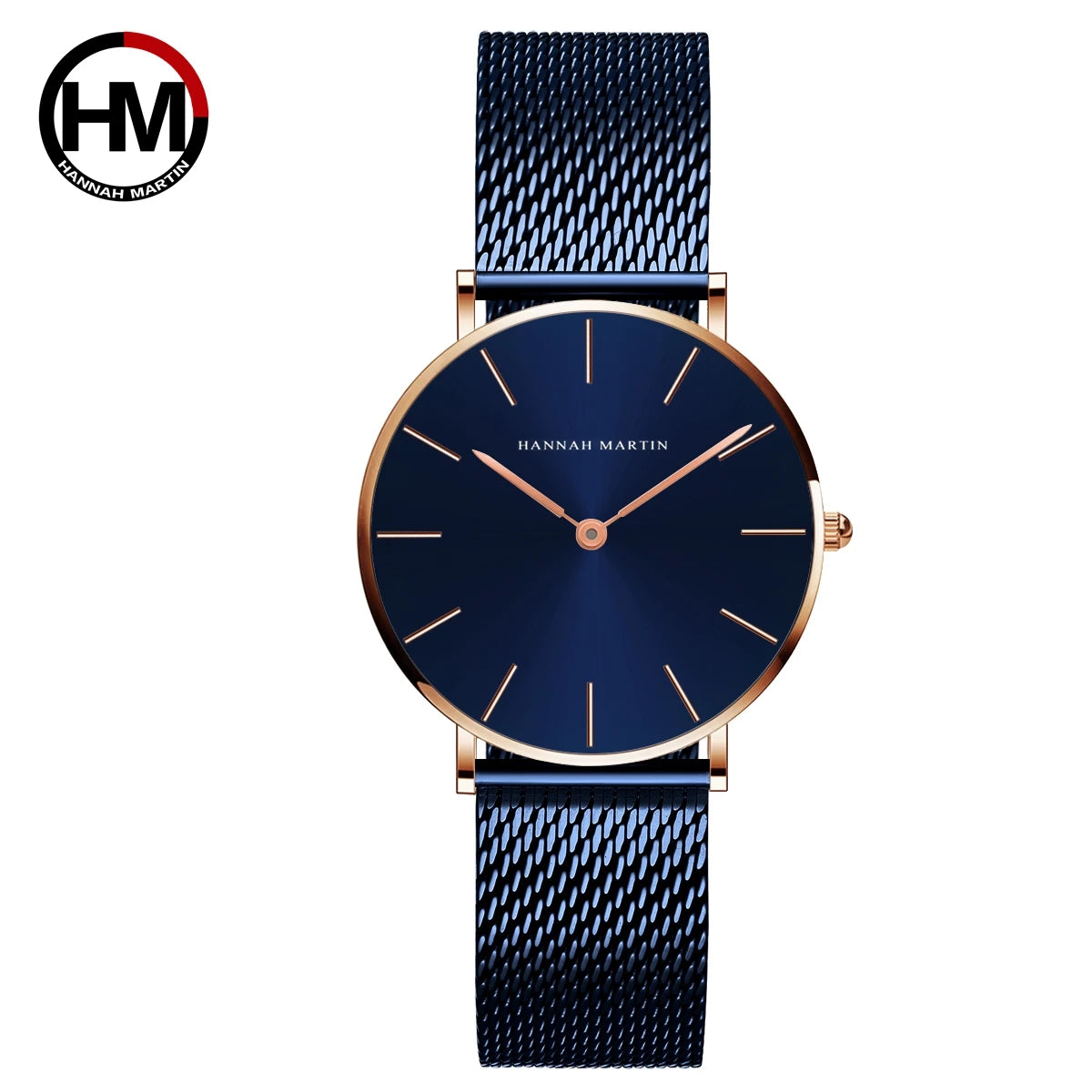 HANNAH MARTIN Rose Gold Women's Watch – 36mm Stainless Steel, Waterproof
