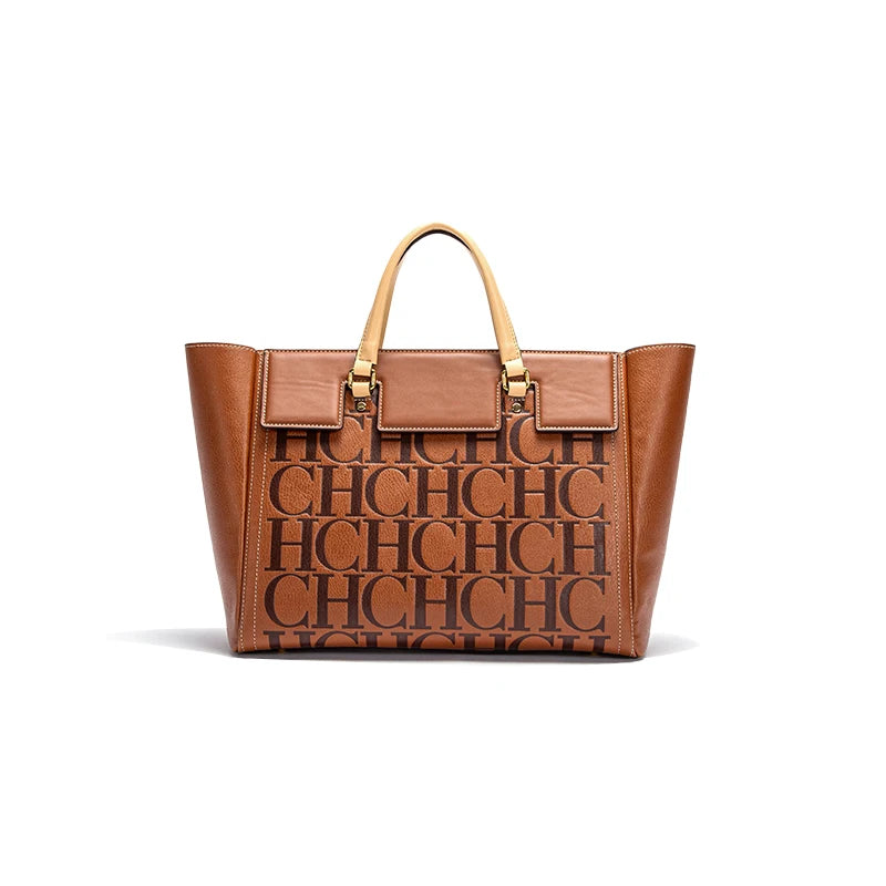 Women's Embossed Leather Handbag – Large Capacity Business Wallet Bag