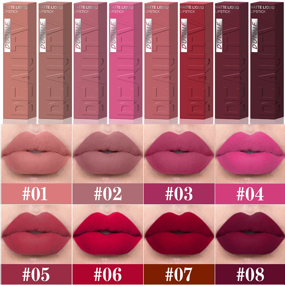 Women's Velvet Matte Lip Gloss – Long-Lasting Plumping Lipstick in Square Tube