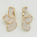 Maple Leaf & Flower Earrings – Colorful Petal, Sweet Temperament Light Luxury