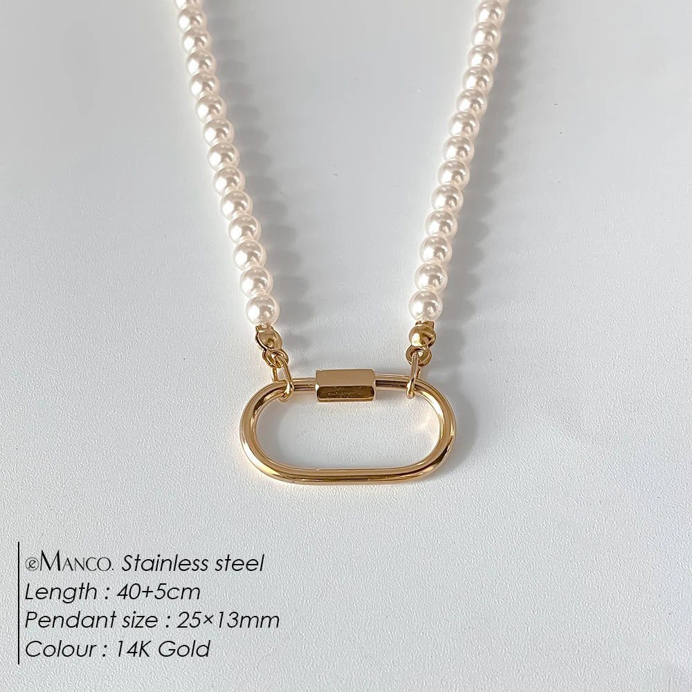 14K Gold Plated Stainless Steel Pendant Necklace – Waterproof Fashion Jewelry