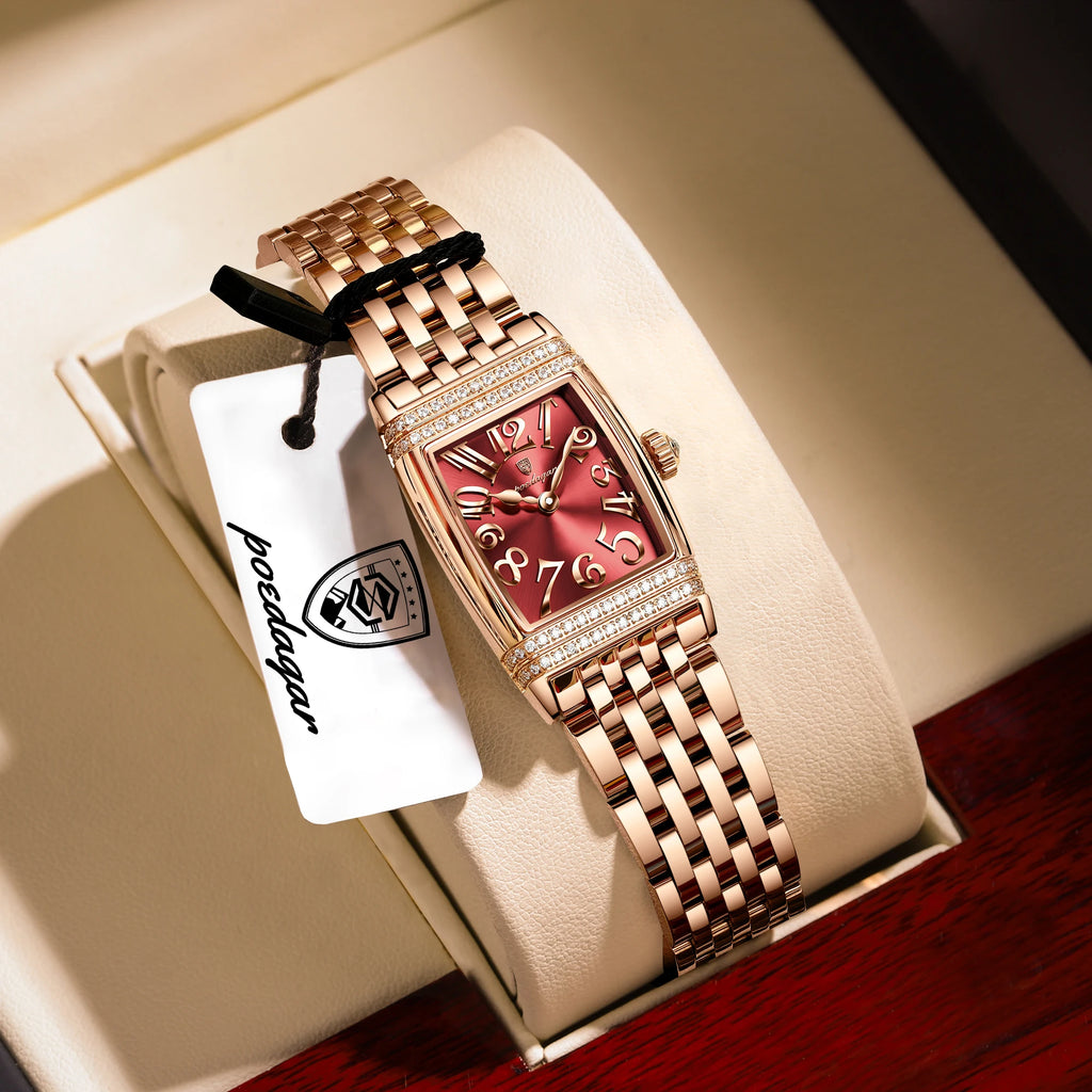 POEDAGAR Luxury Women's Watch – Sports Elegant Stainless Steel, Waterproof
