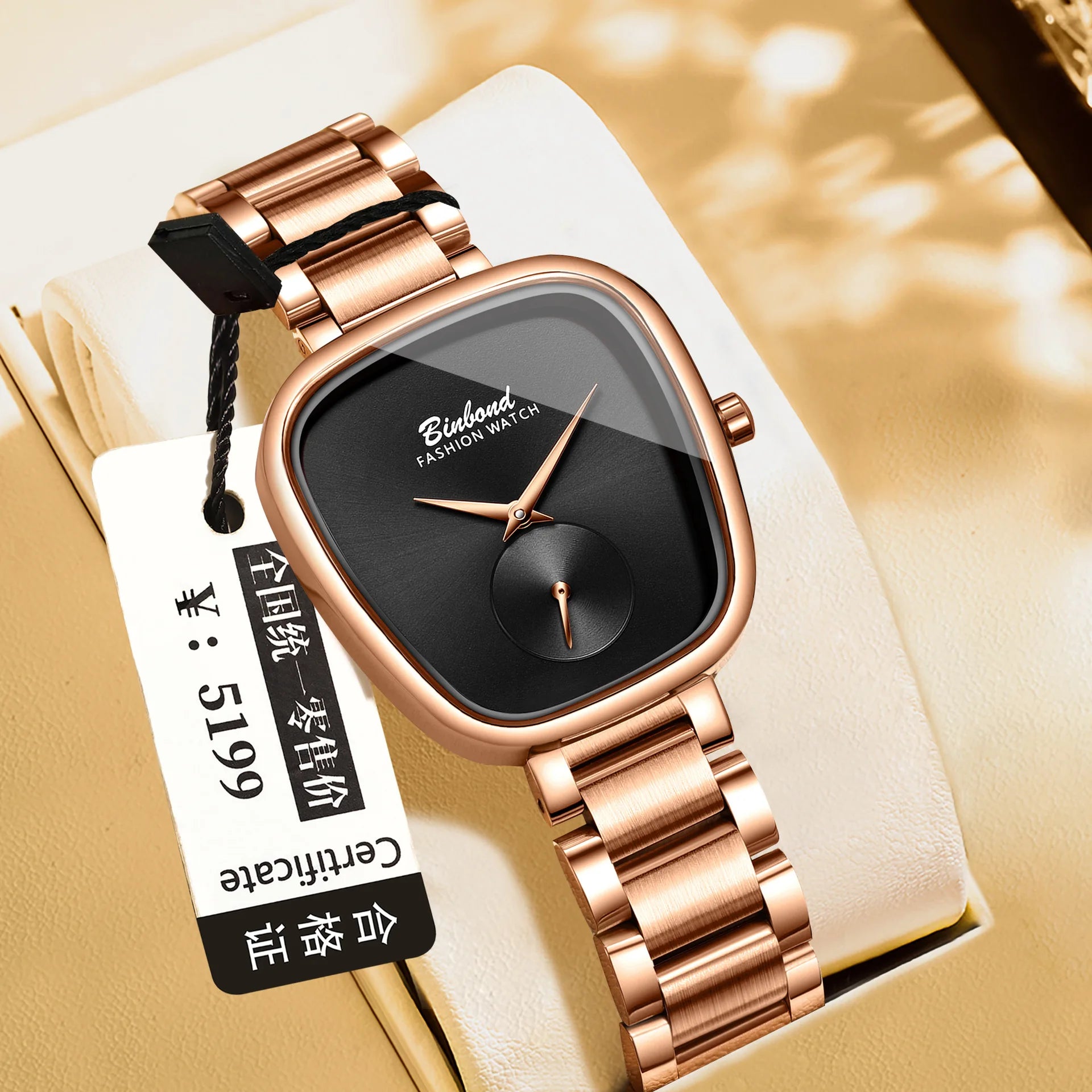BINBOND Luxury Women's Watch – Simple Waterproof Stainless Steel Quartz