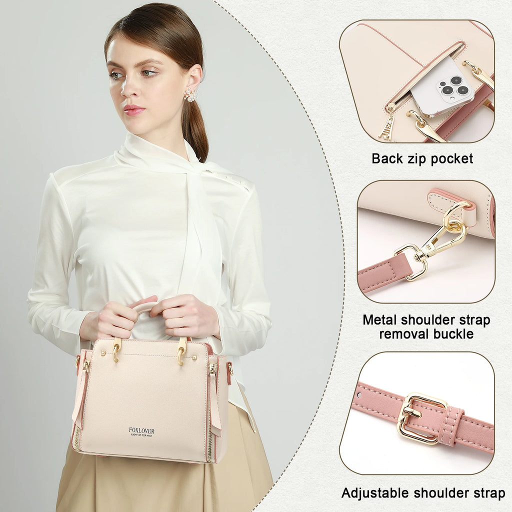 FOXER Split Leather Large Tote Bag 2026 – Elegant Luxury Crossbody Shoulder Purse