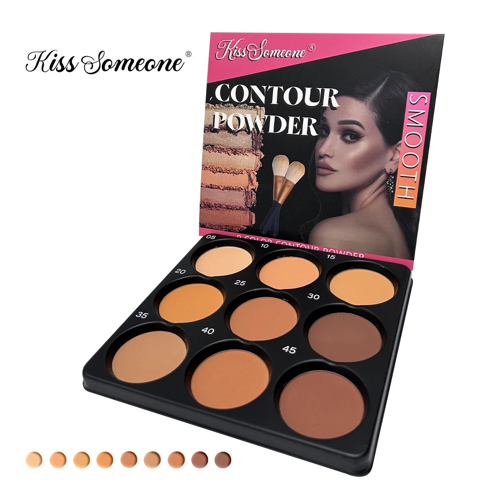 9-Colour Powder Contour Palette – Professional Matte Contouring Makeup Kit