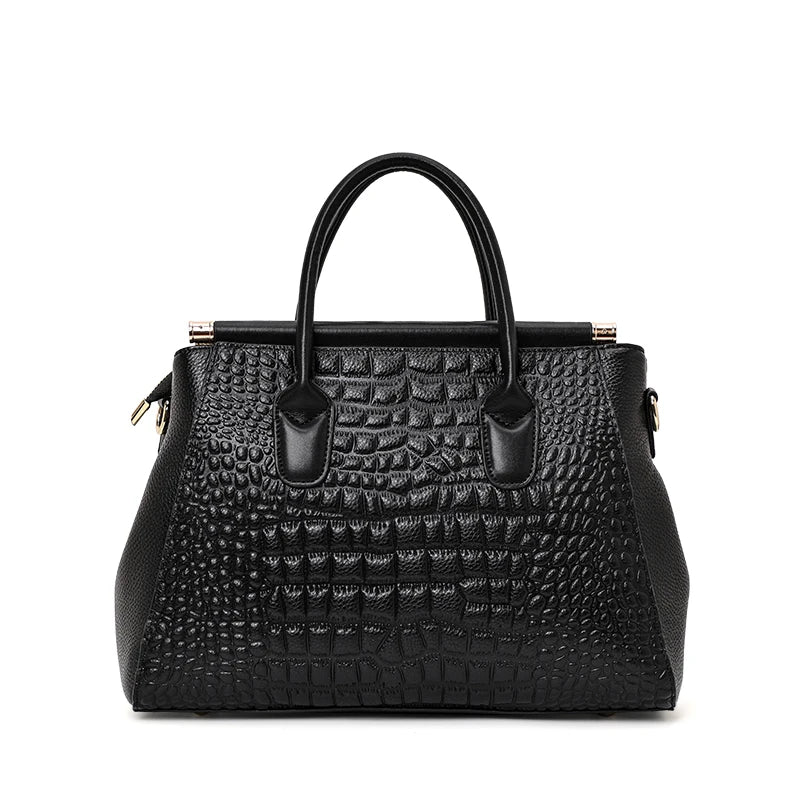 Aidrani Luxury Crocodile Pattern Cowhide Handbag – High-End Large Capacity Women's Bag