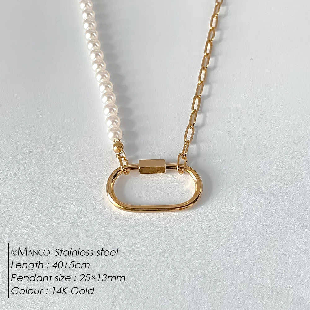 14K Gold Plated Stainless Steel Pendant Necklace – Waterproof Fashion Jewelry