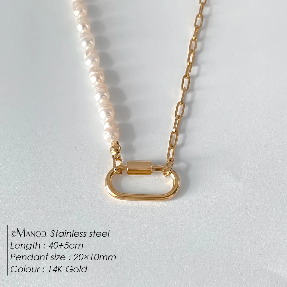 14K Gold Plated Stainless Steel Pendant Necklace – Waterproof Fashion Jewelry