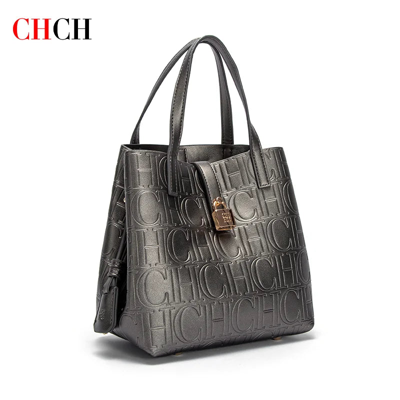 CHCH Steel Embossed Tote Bag – Large Capacity Shopping & Mother Handbag