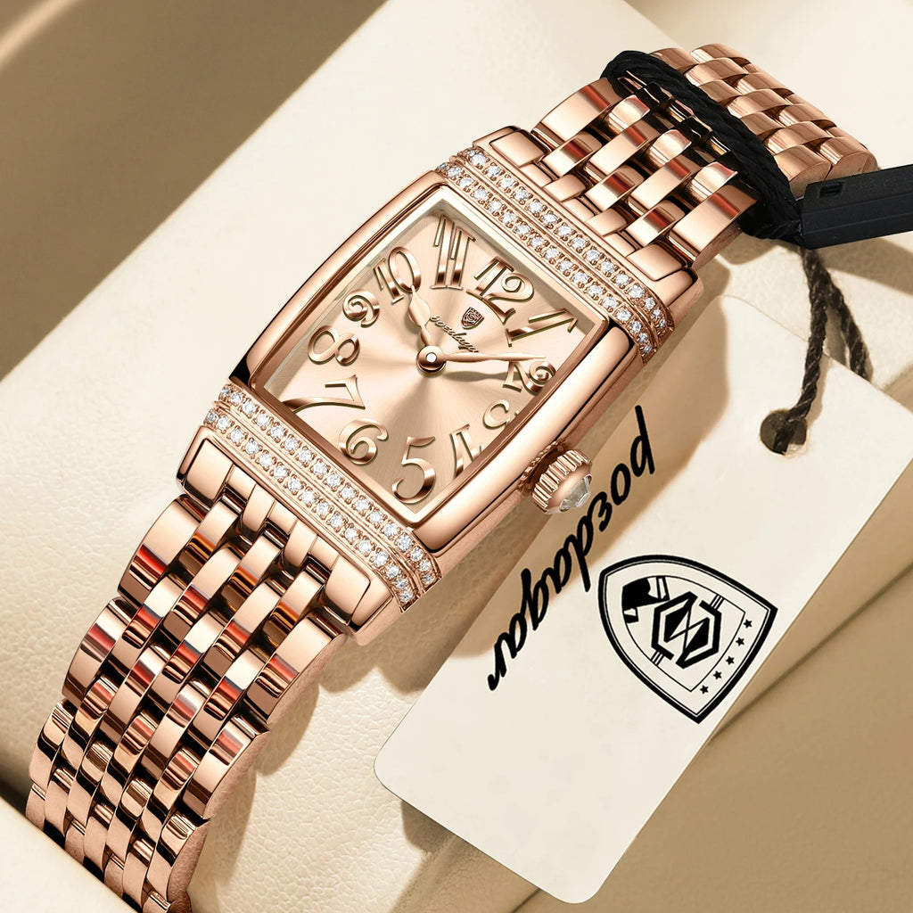 POEDAGAR Luxury Women's Watch – Sports Elegant Stainless Steel, Waterproof