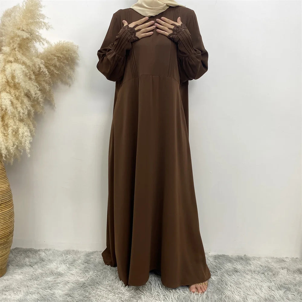 Elegant Dubai Abaya – Turkish Islamic Zipper Dress for Arab Women