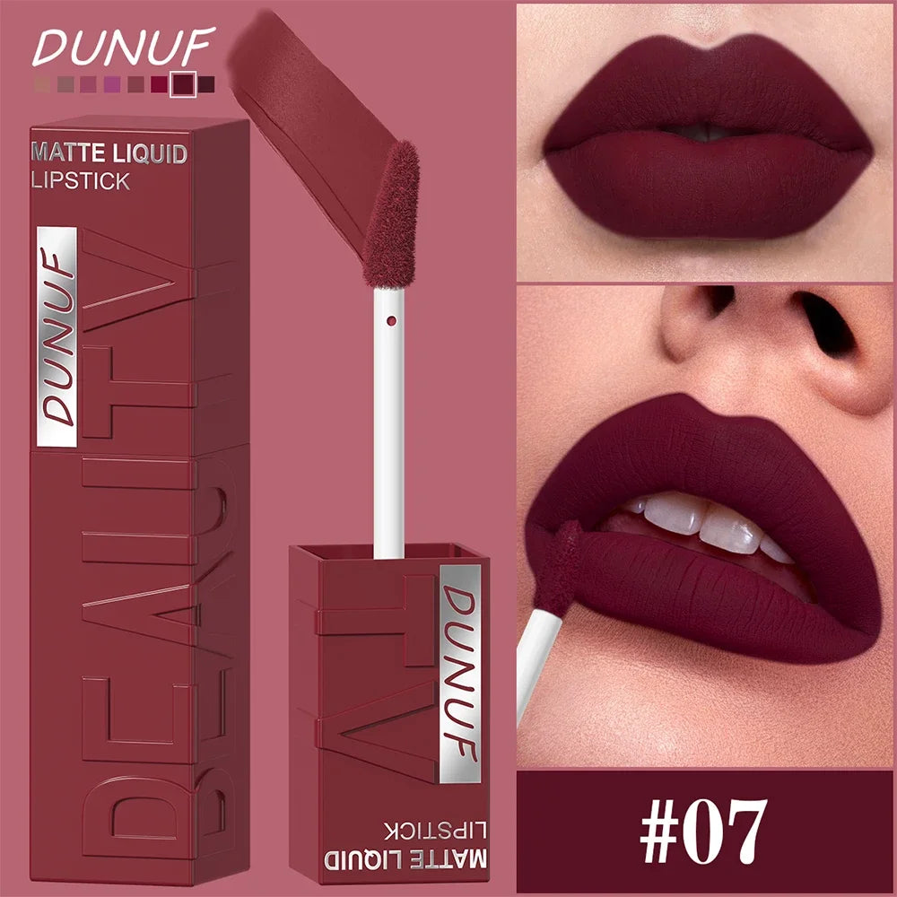 Women's Velvet Matte Lip Gloss – Long-Lasting Plumping Lipstick in Square Tube