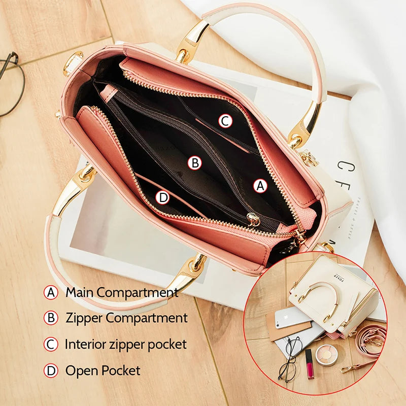 FOXER Split Leather Large Tote Bag 2026 – Elegant Luxury Crossbody Shoulder Purse