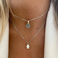 Lucky Evil Eye Double Layer Zircon Necklace – Turkish Eye Pendant for Women