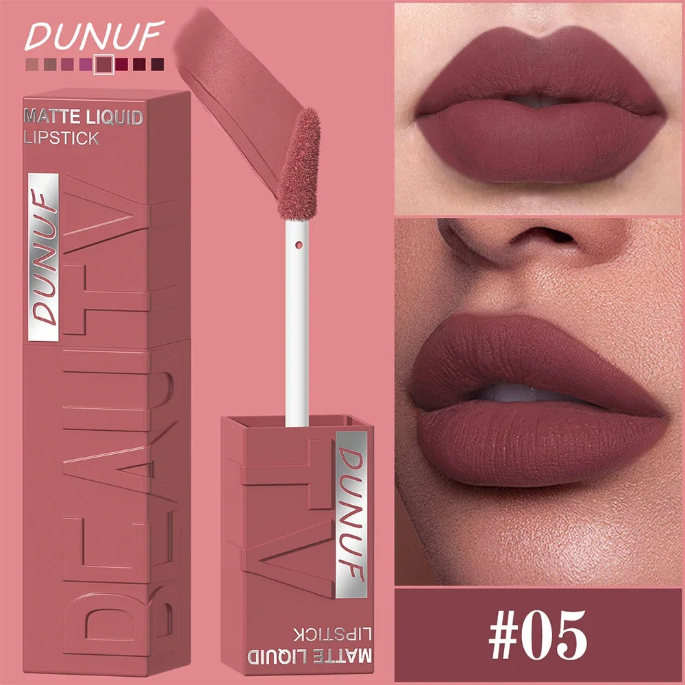 Women's Velvet Matte Lip Gloss – Long-Lasting Plumping Lipstick in Square Tube