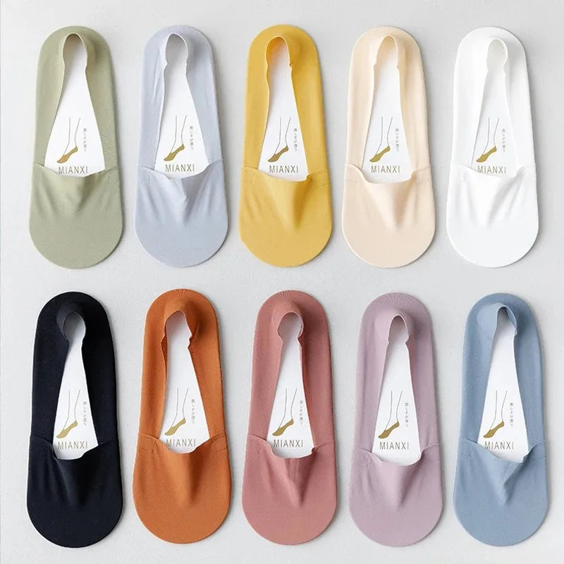 Women's No-Show Socks – 5 Pairs | Breathable & Non-Slip