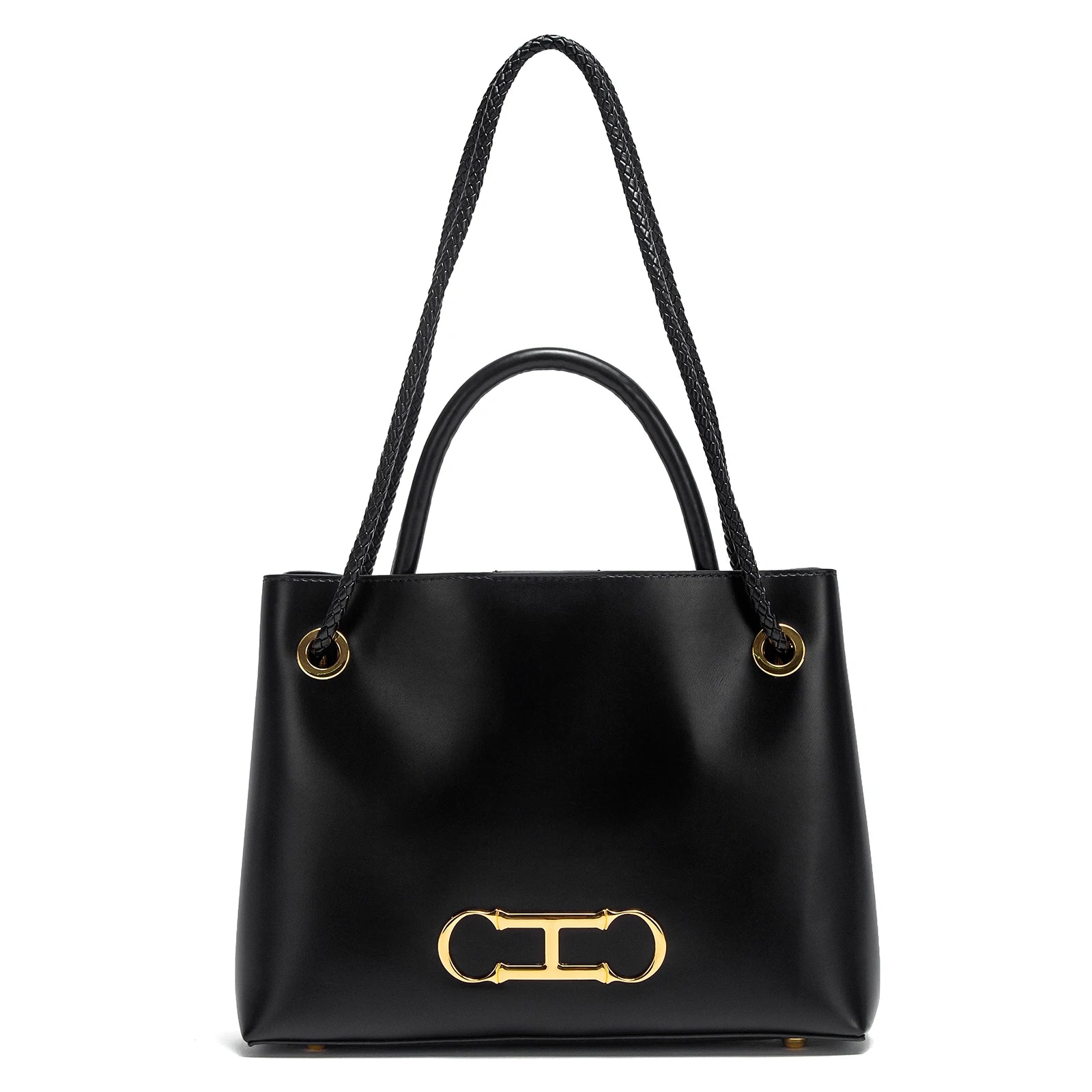 Black Minimalist Tote Bag 2025 – Dual-Use Commuting Women's Handbag