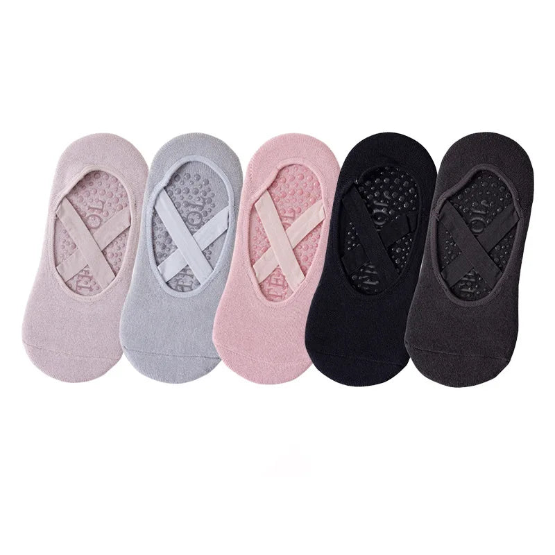 Women's Non-Slip Yoga & Pilates Socks – Grip Socks for Gym & Dance (5 Pairs)