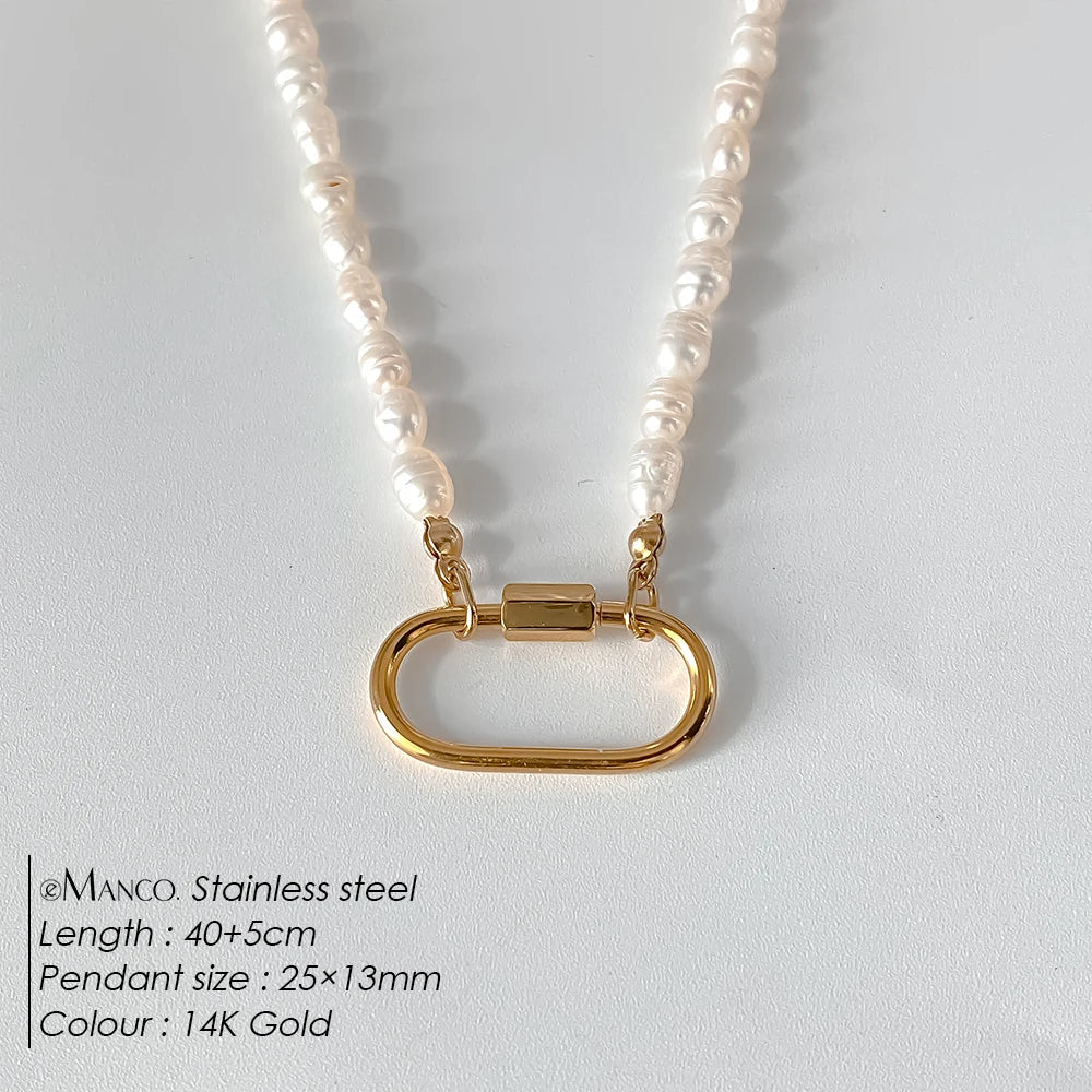 14K Gold Plated Stainless Steel Pendant Necklace – Waterproof Fashion Jewelry