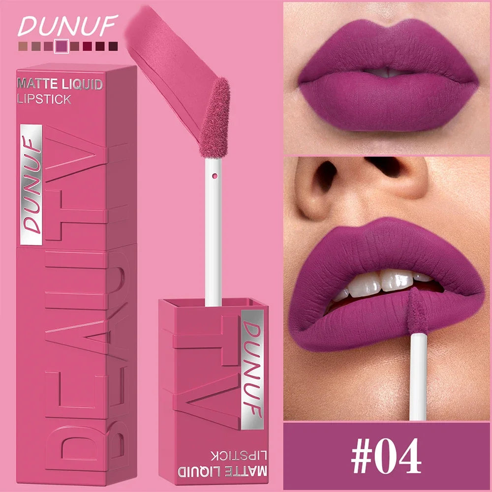 Women's Velvet Matte Lip Gloss – Long-Lasting Plumping Lipstick in Square Tube