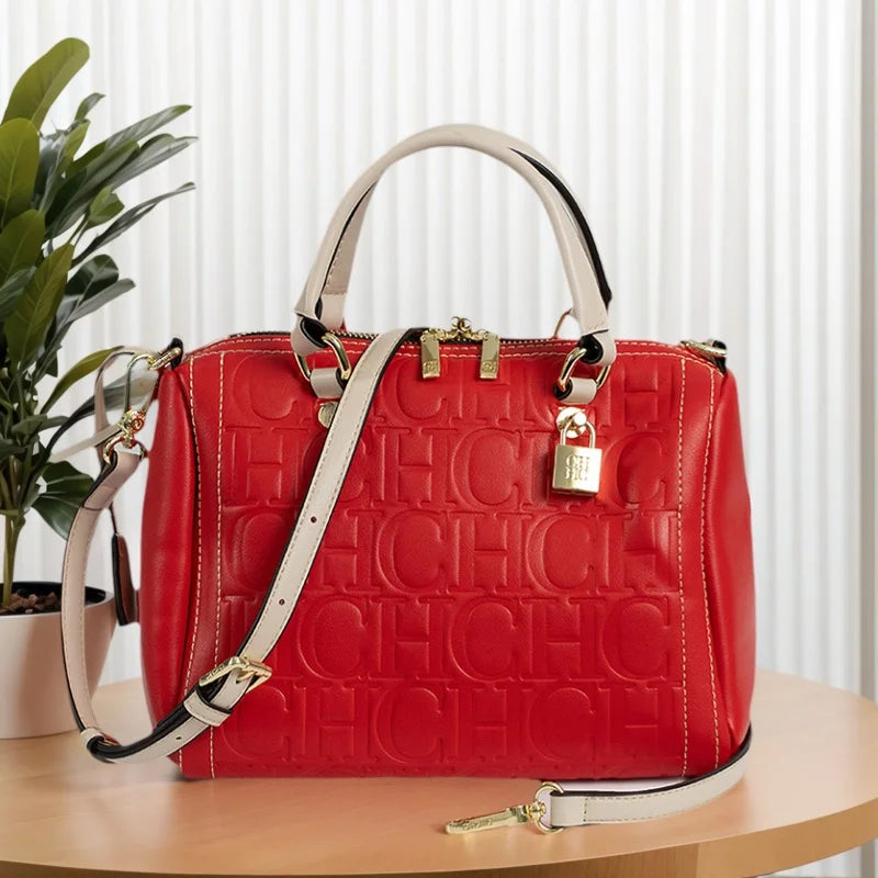 CH Lock Design PU Crossbody Bag – 2025 Trendy Designer Women's Handbag