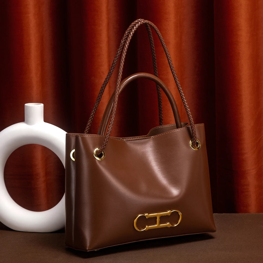 Black Minimalist Tote Bag 2025 – Dual-Use Commuting Women's Handbag