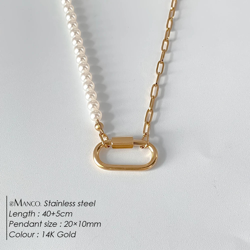 14K Gold Plated Stainless Steel Pendant Necklace – Waterproof Fashion Jewelry