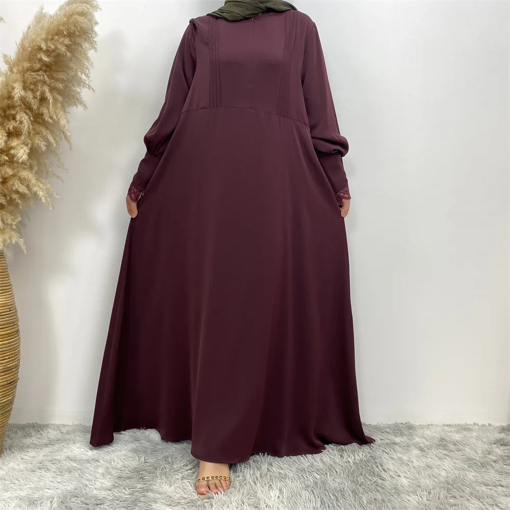 Elegant Dubai Abaya – Turkish Islamic Zipper Dress for Arab Women