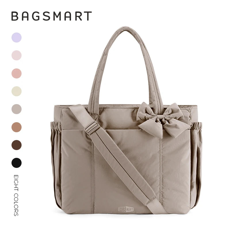 BAGSMART Large Capacity Tote Bag – Versatile Commuting Handbag with Multiple Pockets