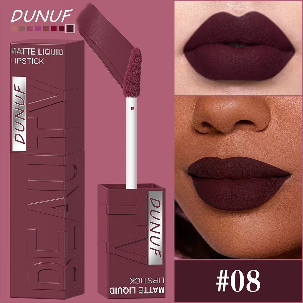 Women's Velvet Matte Lip Gloss – Long-Lasting Plumping Lipstick in Square Tube