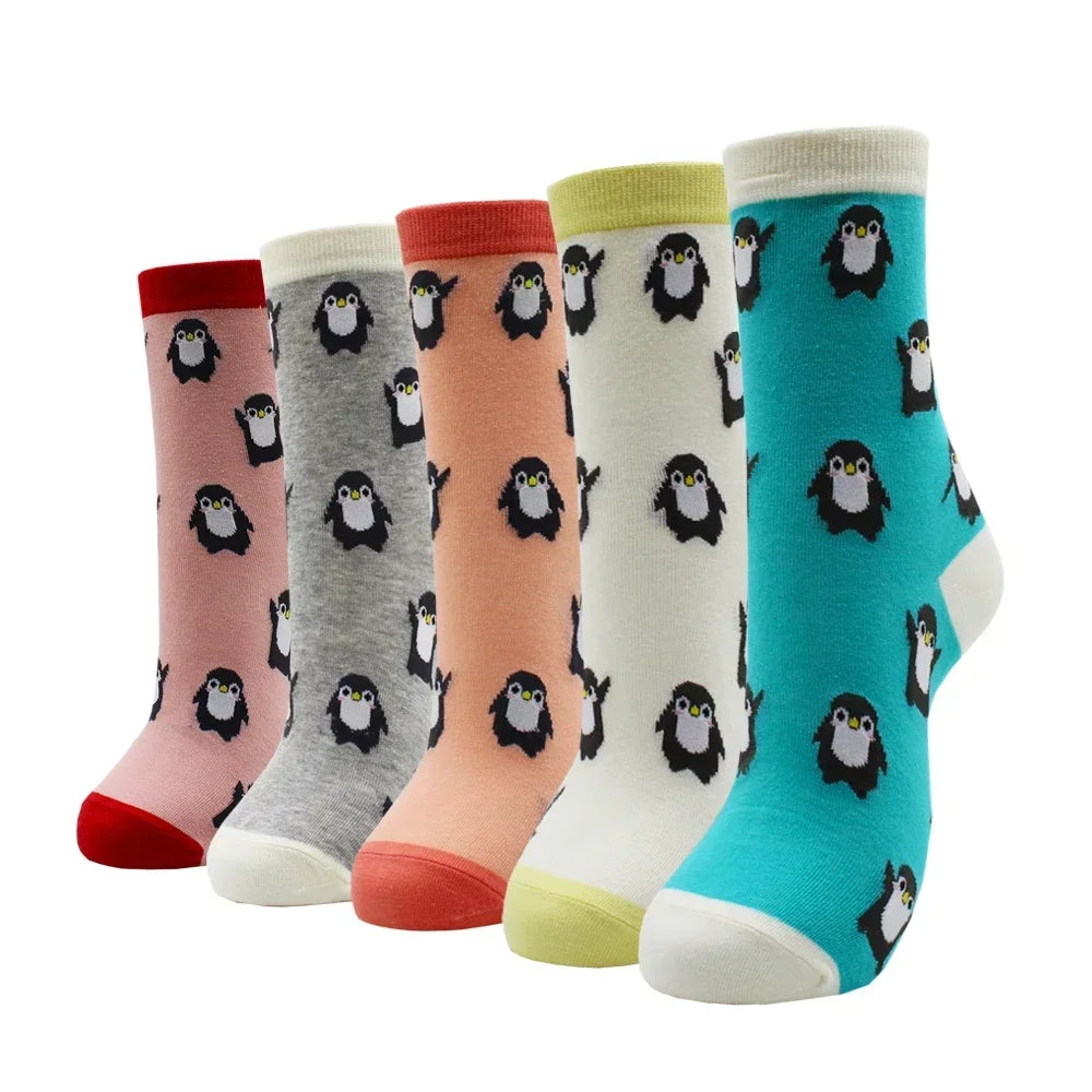 Women's Kawaii Cartoon Cotton Socks – Colourful Cute Novelty Socks (5 Pairs)