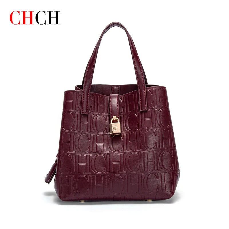 CHCH Steel Embossed Tote Bag – Large Capacity Shopping & Mother Handbag