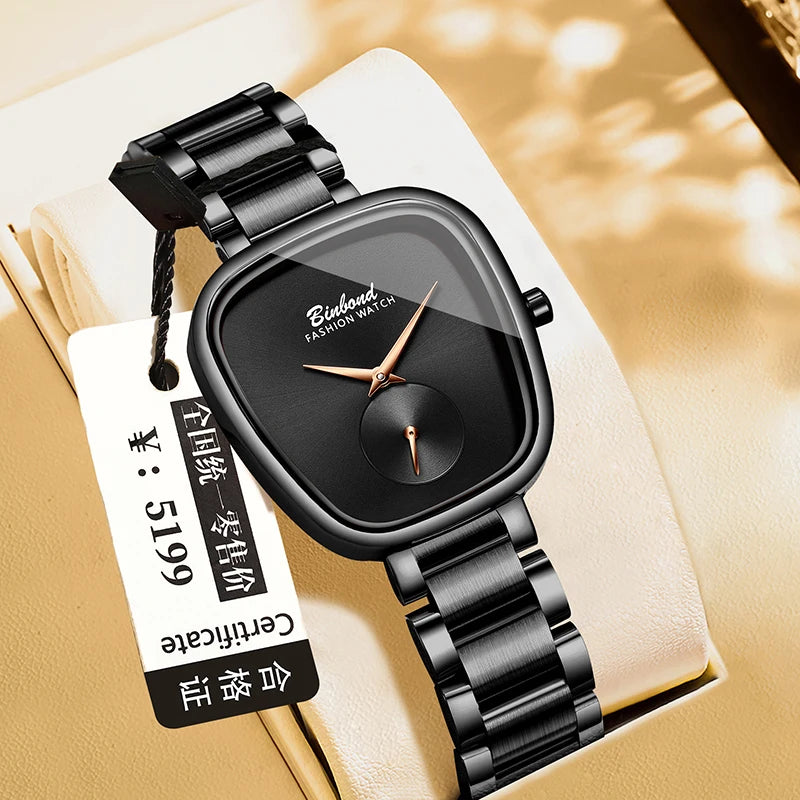 BINBOND Luxury Women's Watch – Simple Waterproof Stainless Steel Quartz