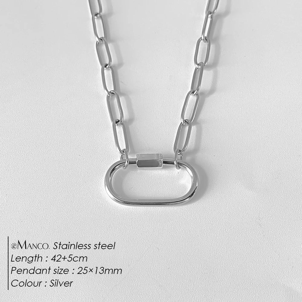 14K Gold Plated Stainless Steel Pendant Necklace – Waterproof Fashion Jewelry