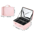 Smart LED Cosmetic Case with Mirror – Large Travel Makeup Bag for Women